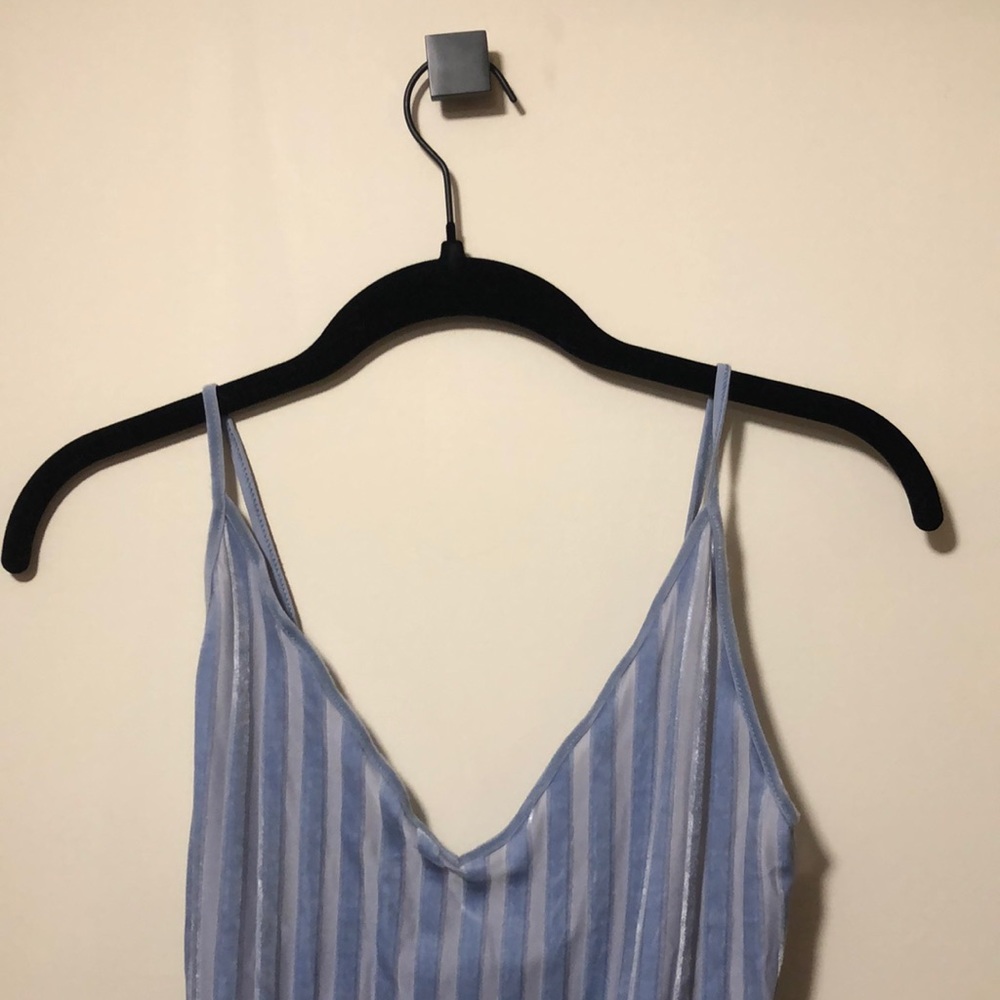Blue Striped Body Suit